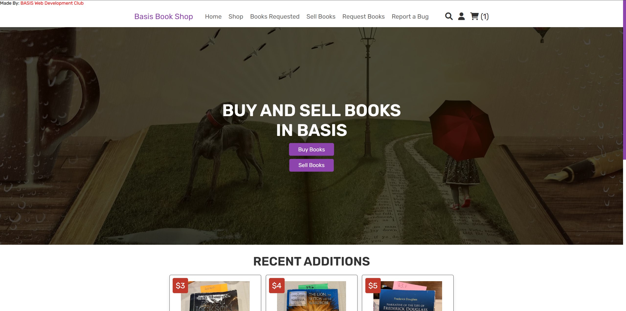 Basis Book Shop — student textbook marketplace web app